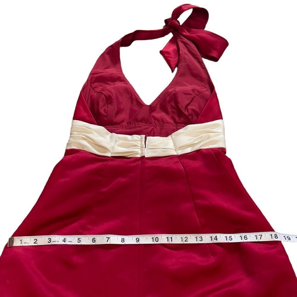 FOREVER YOURS Red Haltered Long Gown Size 6 - Picture 9 of 16